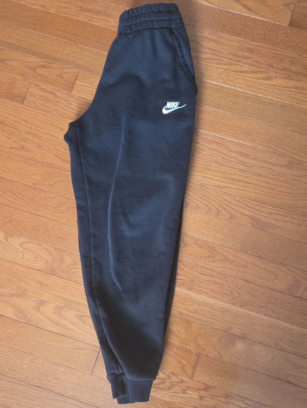 Nike Kids Black Jogger Sweatpants with White Swoosh